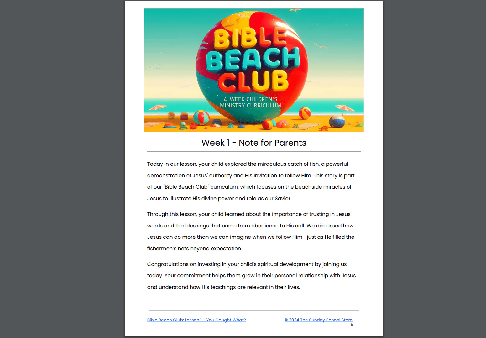 Bible Beach Club: 4-Week Children's Ministry Curriculum (ages 6-12) - Image 9