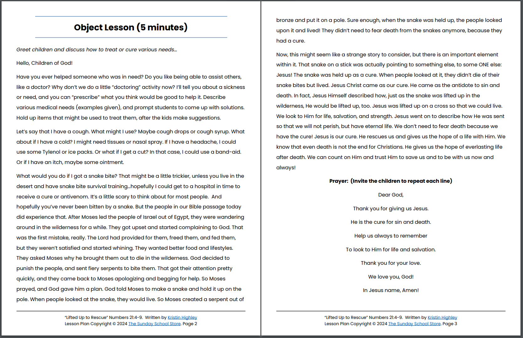 The Bronze Snake Lifted Up (Numbers 21:4-9) Printable Bible Lesson & Sunday School Activities PDF - Image 5