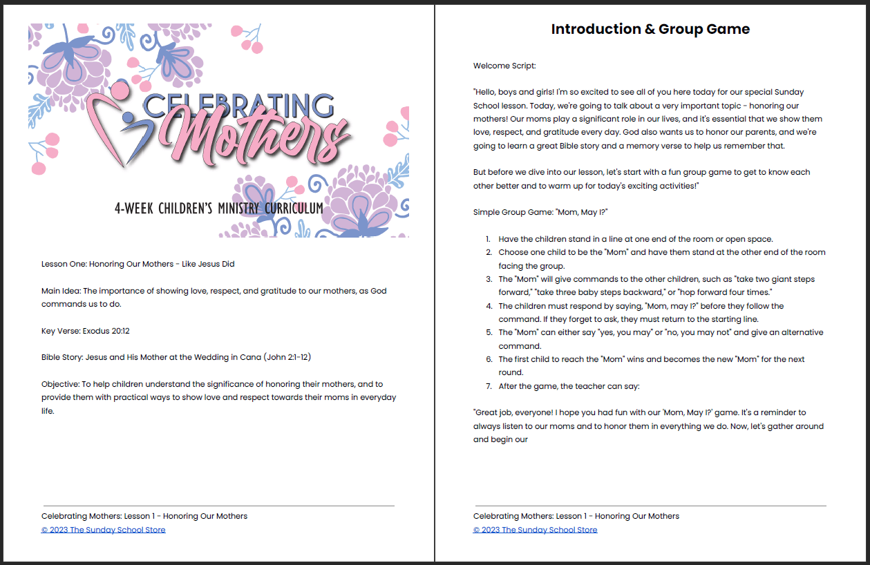 Celebrating Mothers: 4-Week Children's Ministry Curriculum - Image 3