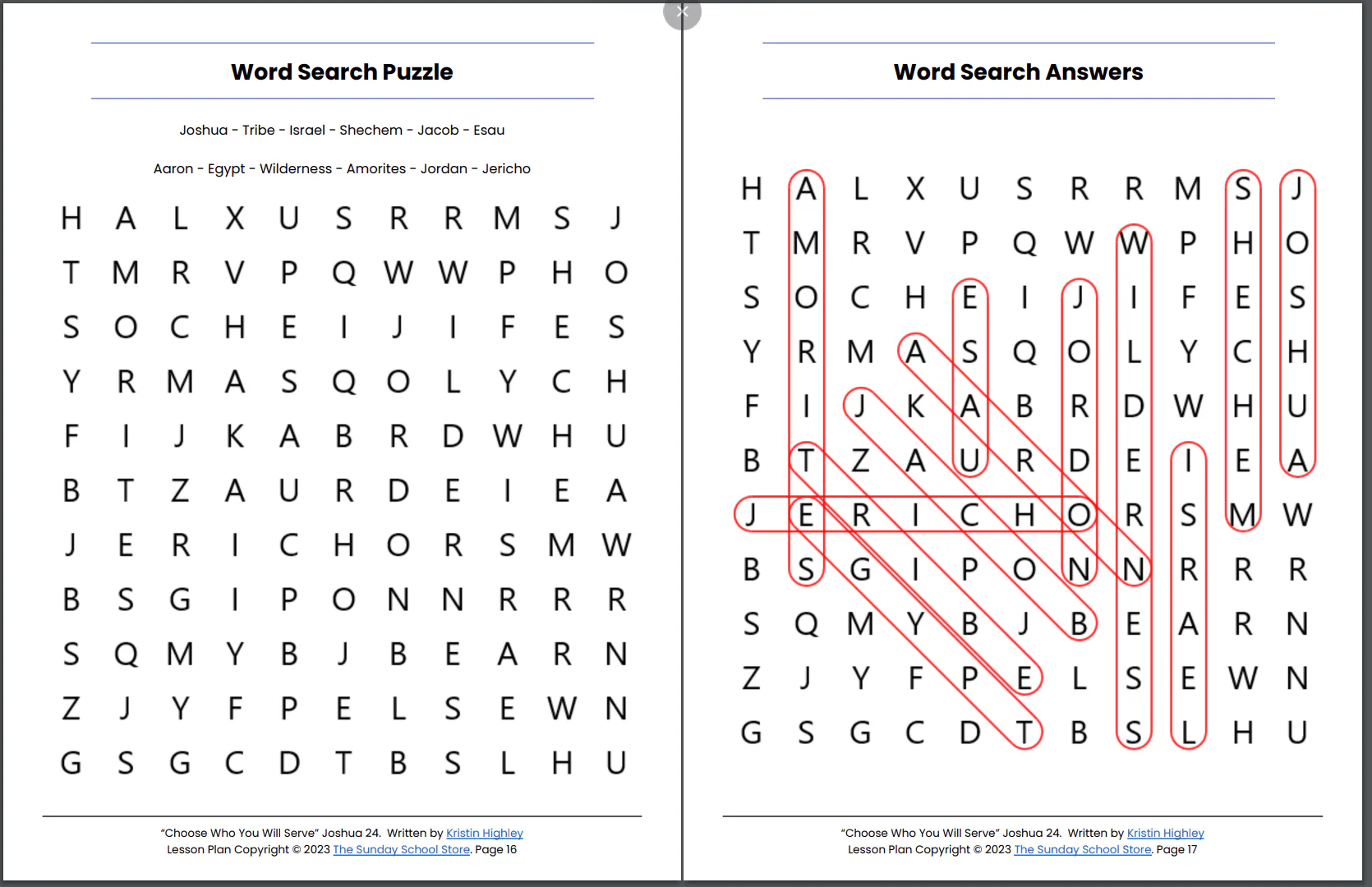 Choose Who You Will Serve (Joshua 24) Printable Bible Lesson & Sunday School Activities - Image 2