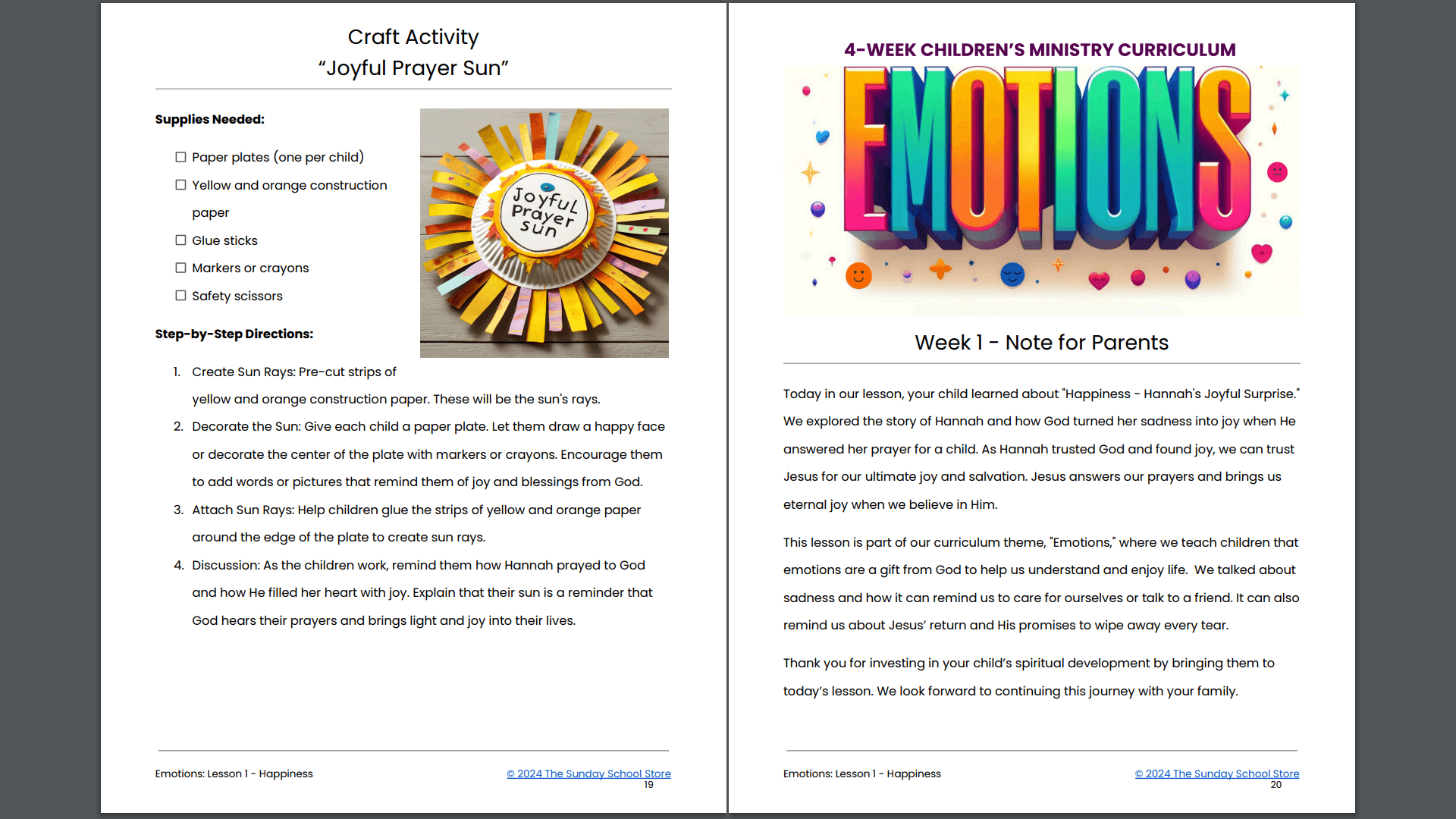 EMOTIONS: 4-Week Sunday School Curriculum for Children's Ministry - Image 11