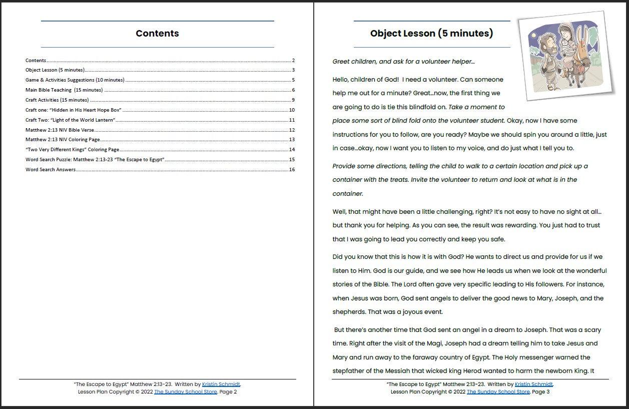 The Escape to Egypt (Matthew 2:13-23) Printable Bible Lesson & Sunday School Activities - Image 3