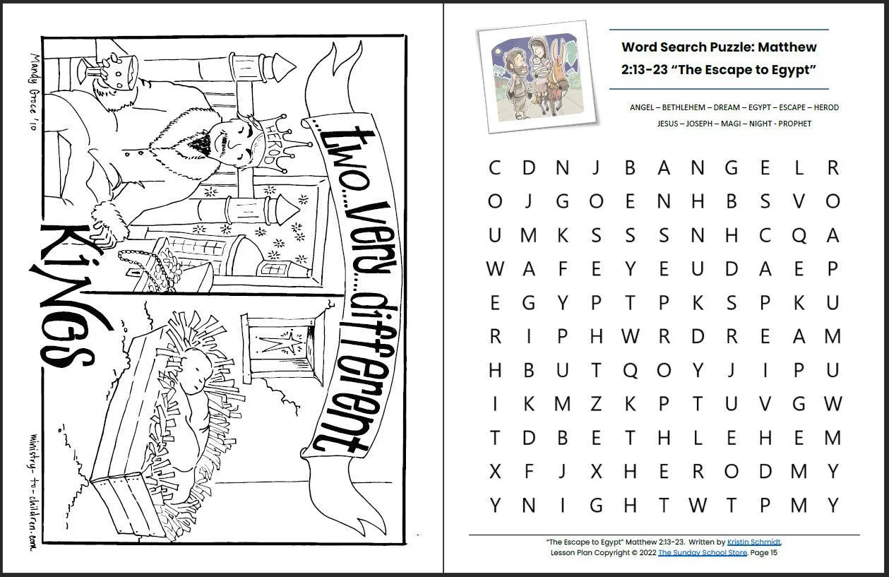 The Escape to Egypt (Matthew 2:13-23) Printable Bible Lesson & Sunday School Activities - Image 9