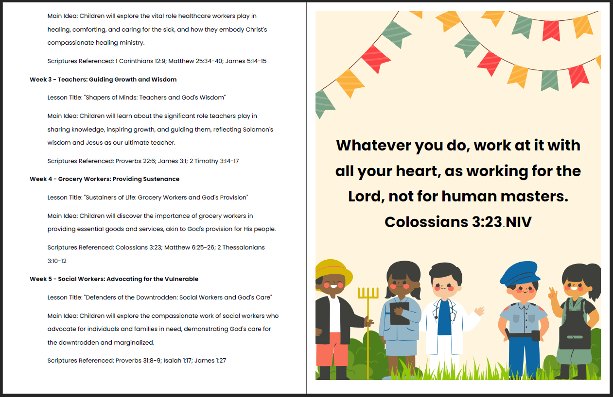 Everyday Heroes: 5-Week Children's Ministry Curriculum on the Value of Work - Image 4