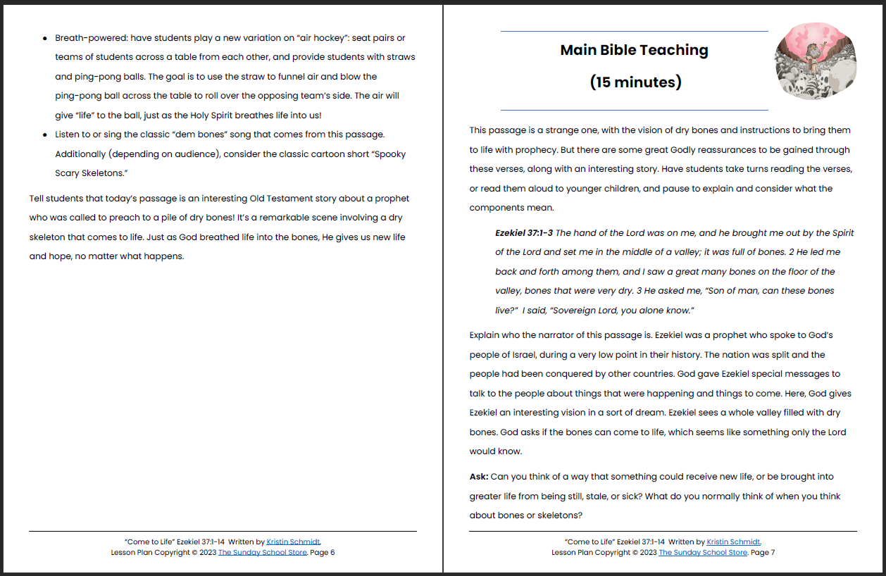 Ezekiel and the Valley of Dry Bones (Ezekiel 37:1-14) Printable Bible Lesson & Sunday School Activities - Image 5