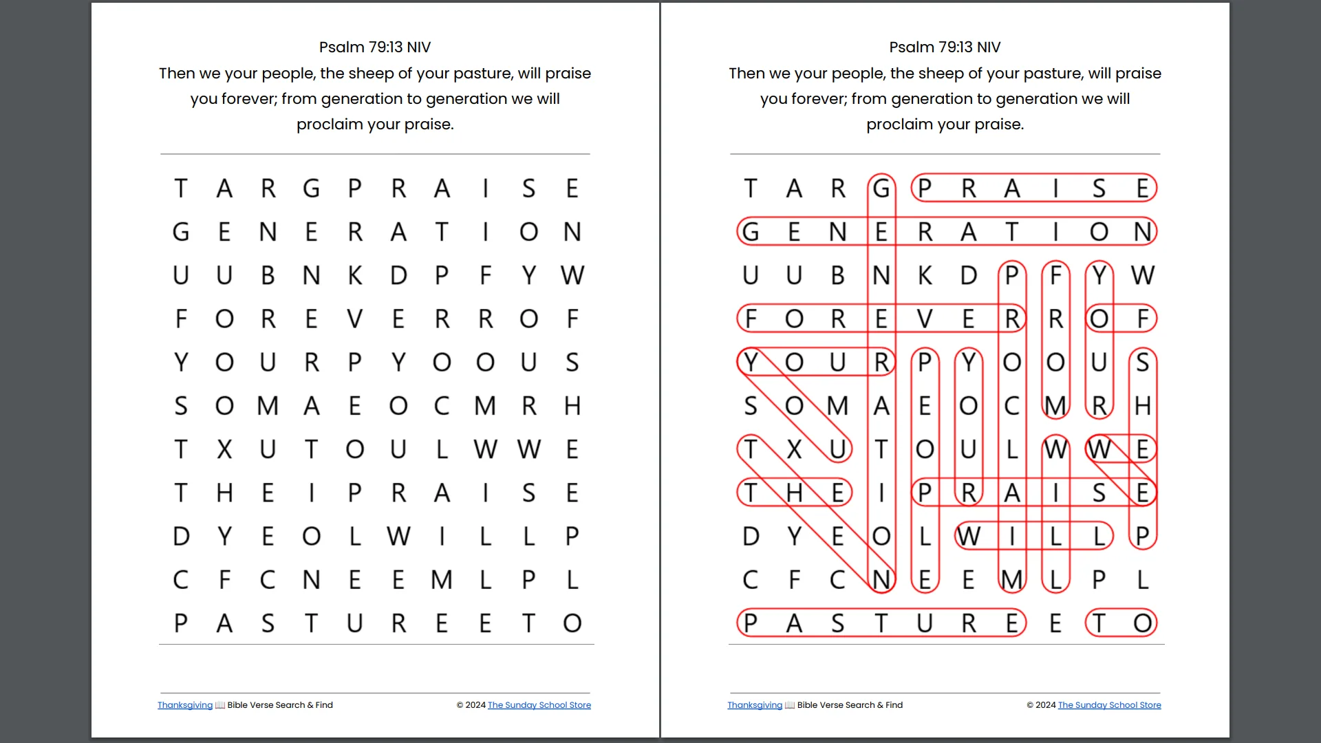 10 Free Thanksgiving 🦃 Bible Word Search Puzzles [PDF Printable Download] - Image 4