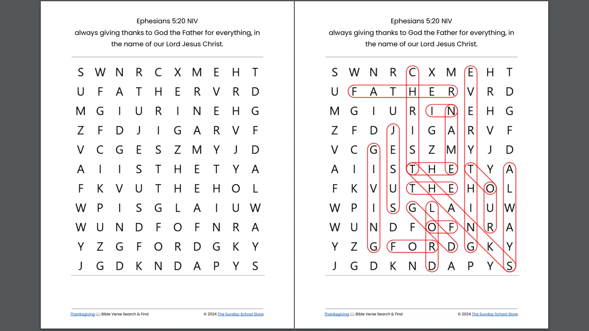 10 Free Thanksgiving 🦃 Bible Word Search Puzzles [PDF Printable Download] - Image 9