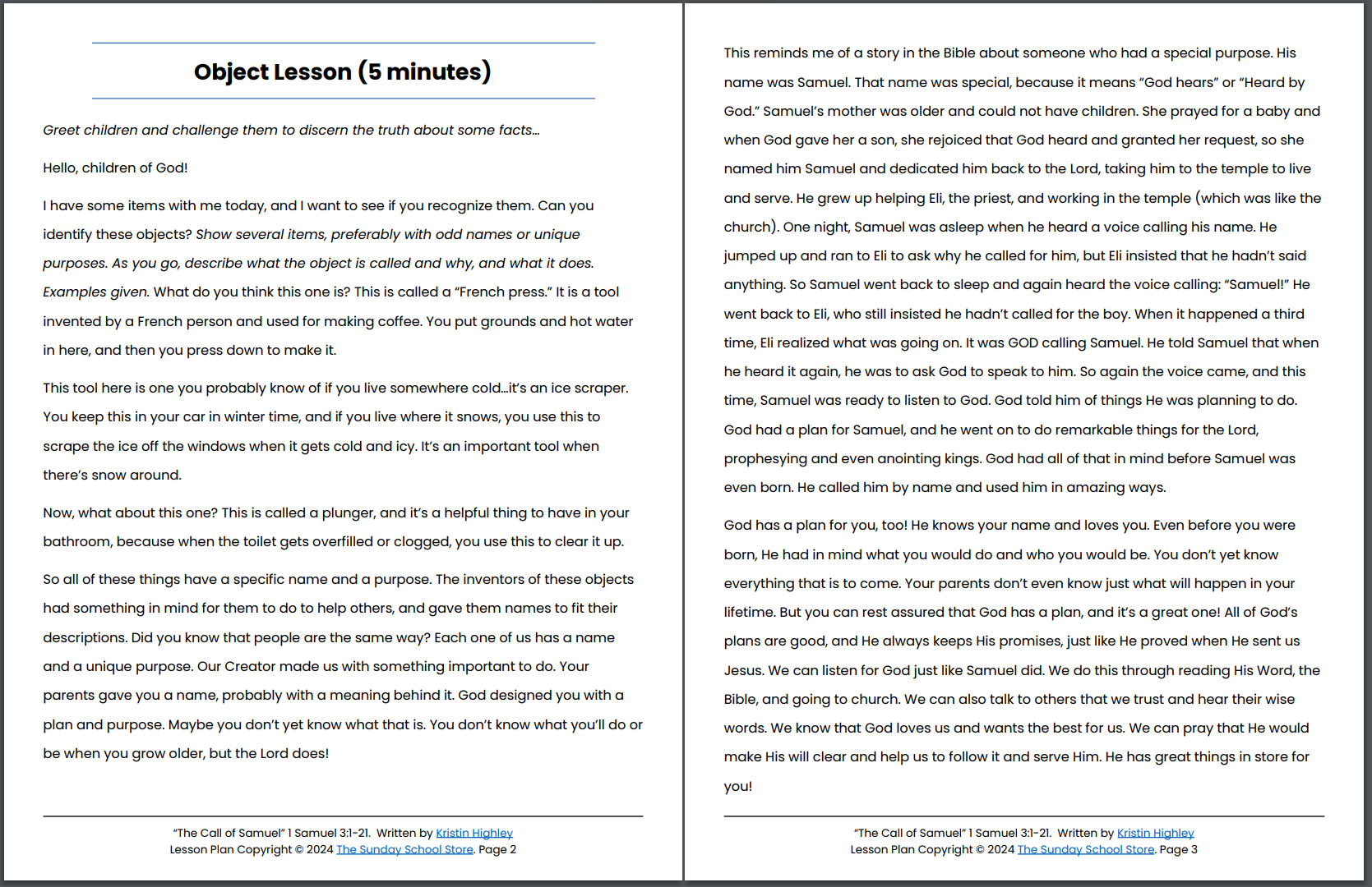 God Calls Samuel (1 Samuel 3:1-21) Printable Bible Lesson & Sunday School Activities - Image 5