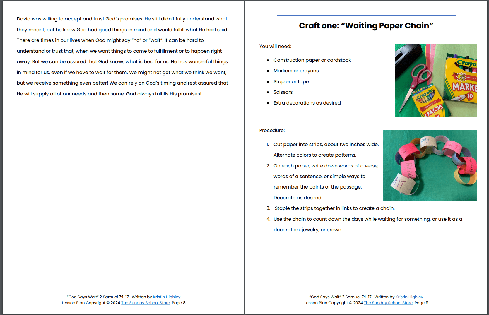 God Says Wait (2 Samuel 7:1-17) Sunday School Lesson & Activities for Kids PDF - Image 4