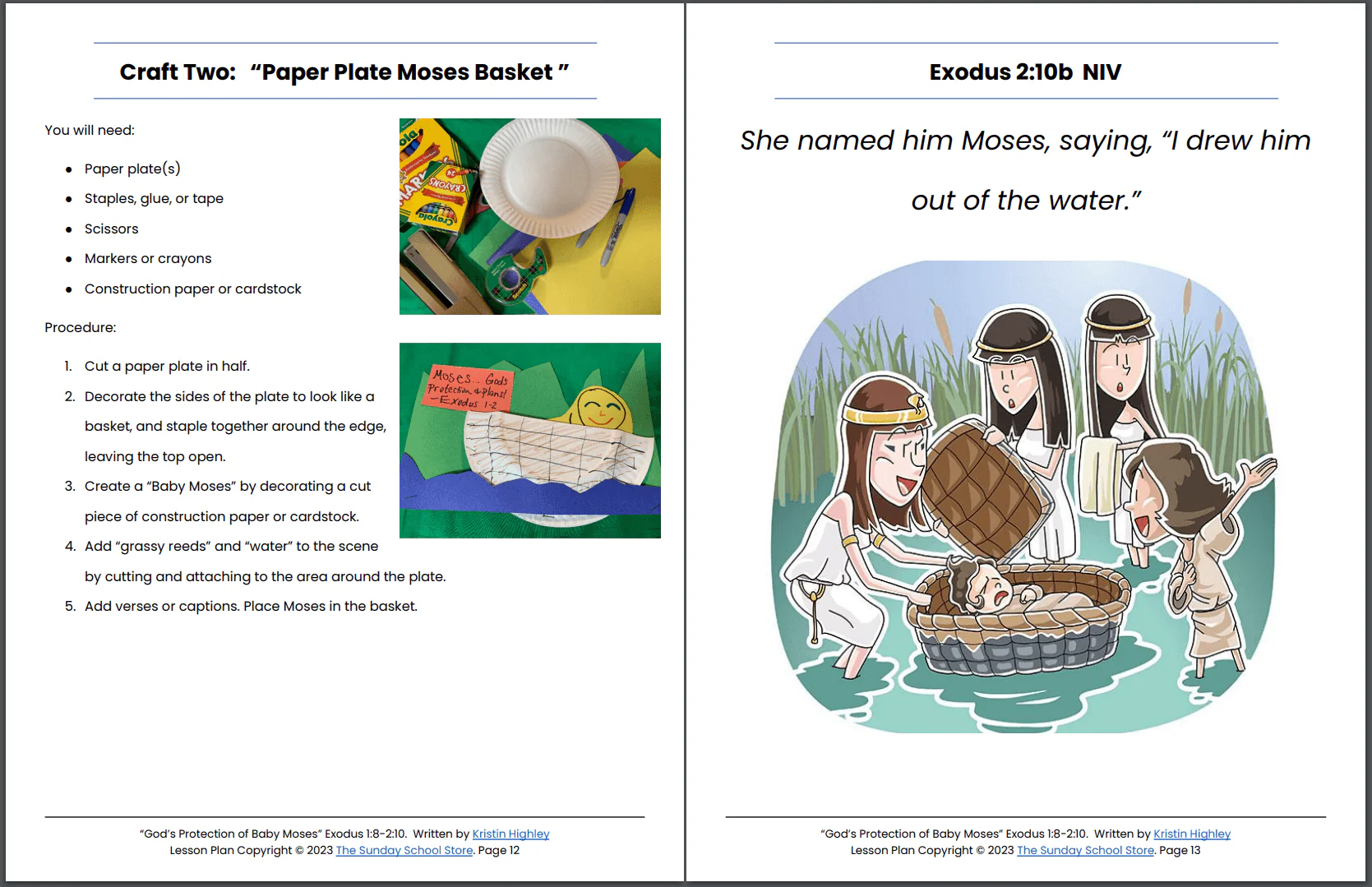 God's Protection of Baby Moses (Exodus 1:8-2:10) Printable Bible Lesson & Sunday School Activities - Image 8