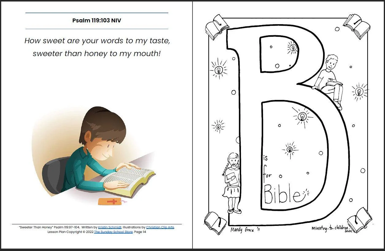God's Word is Sweeter Than Honey (Psalm 119:97-104) Printable Bible Lesson & Sunday School Activities - Image 9
