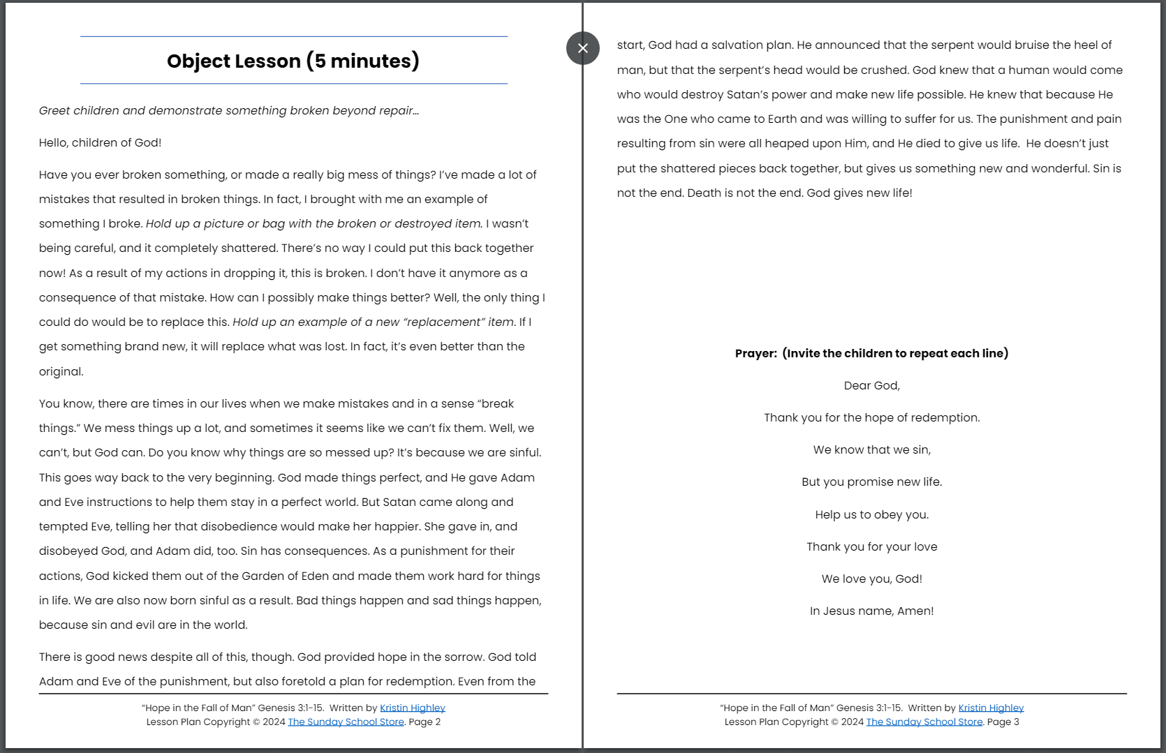 Hope in the Fall of Man (Genesis 3:1-15) Sunday School Lesson & Activities for Kids PDF - Image 5