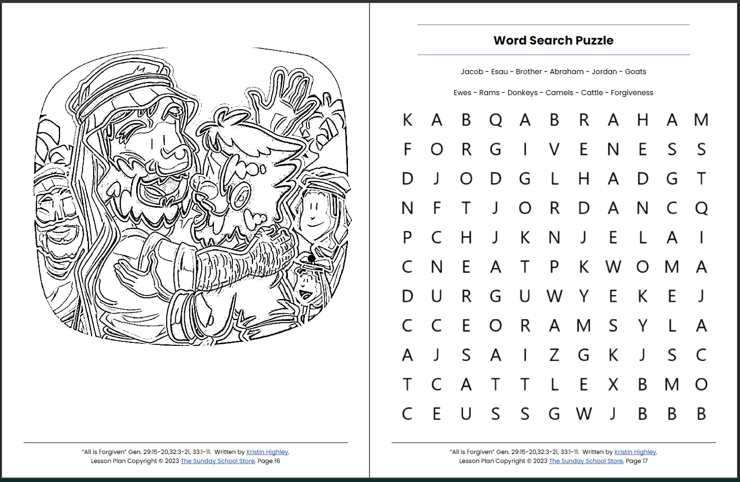 Esau Forgives Jacob (Genesis 29, 33) Printable Bible Lesson & Sunday School Activities - Image 10