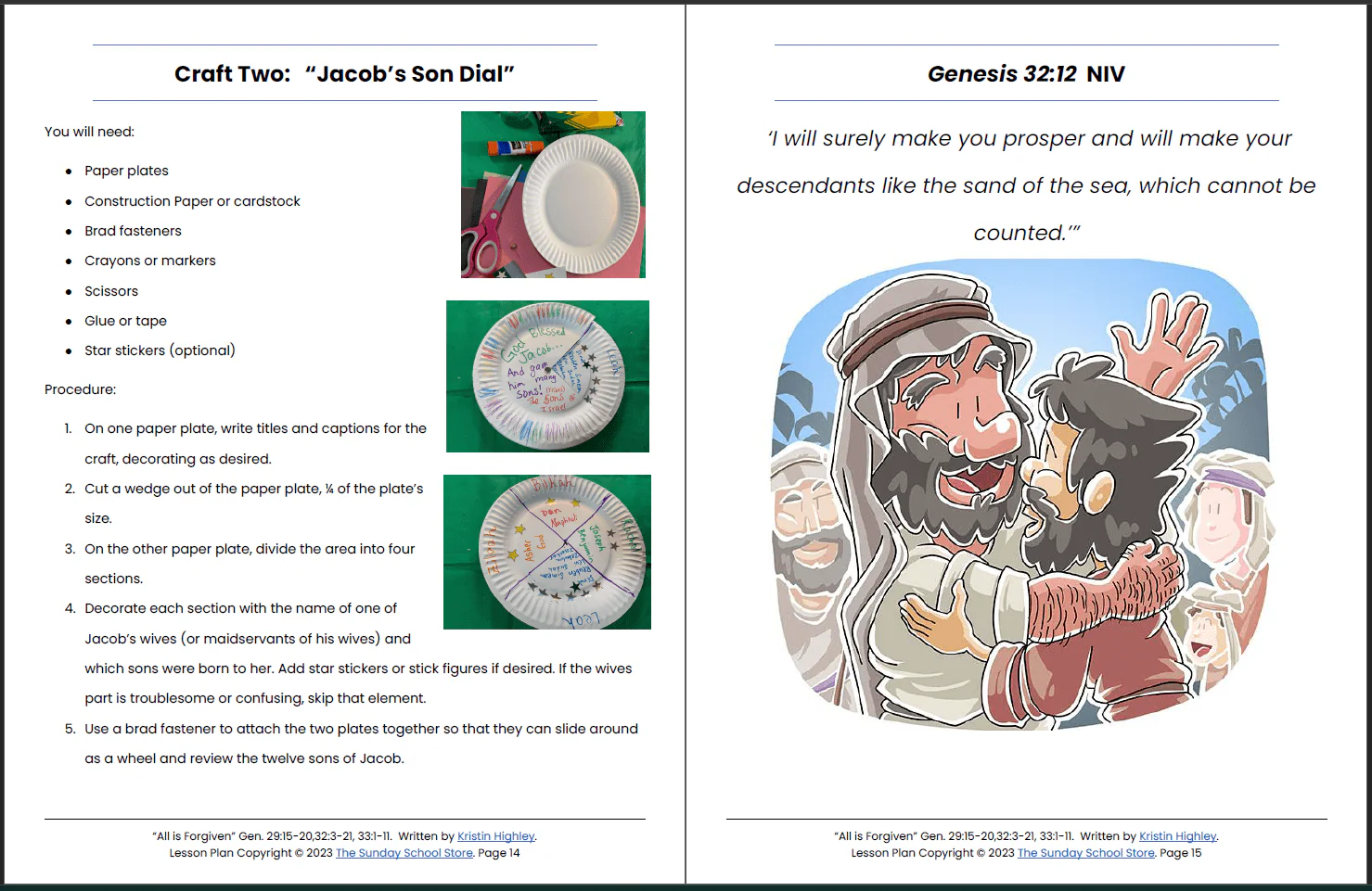Esau Forgives Jacob (Genesis 29, 33) Printable Bible Lesson & Sunday School Activities - Image 9
