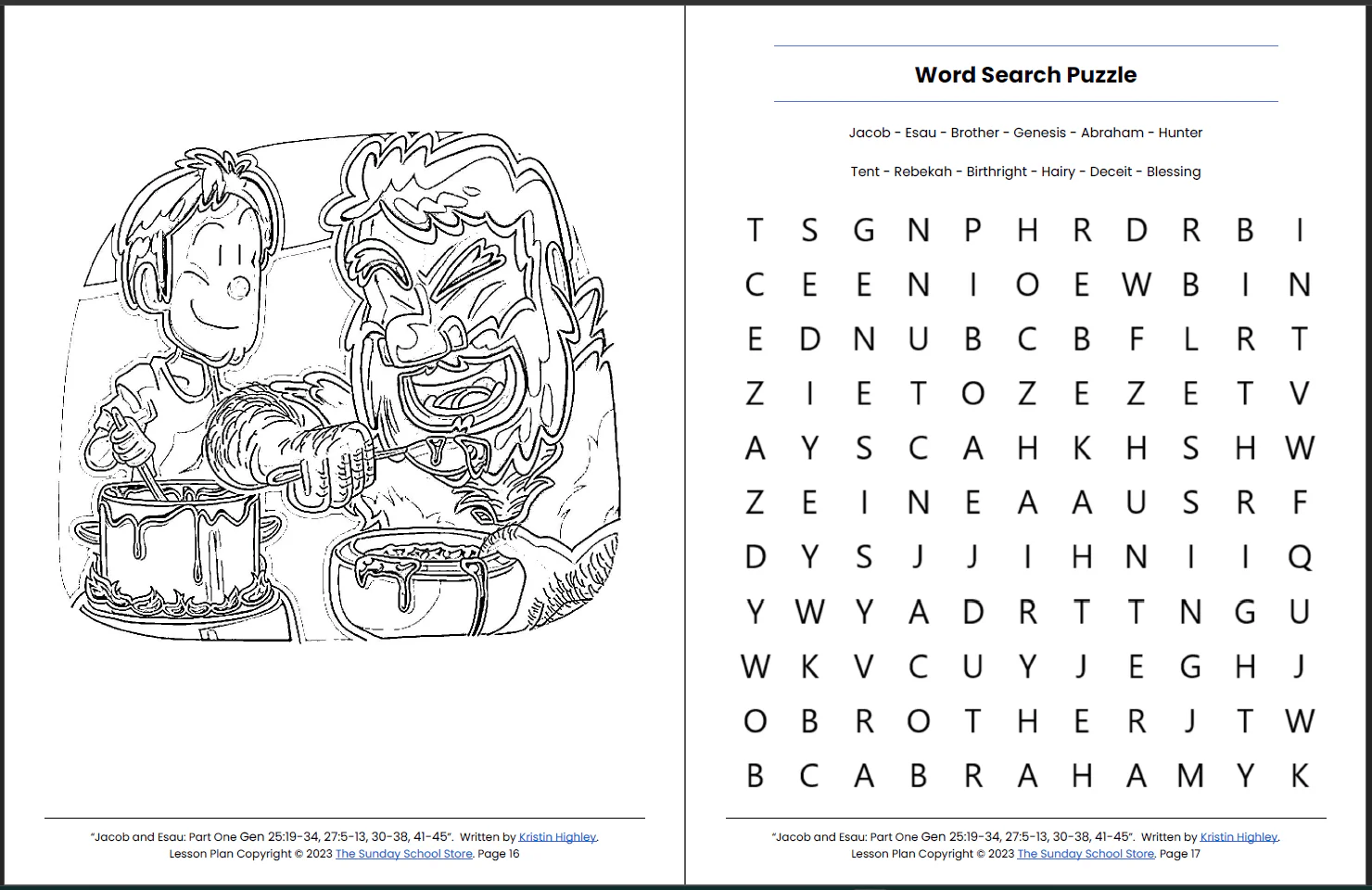 Jacob Tricks Esau (Genesis 25, 27) Printable Bible Lesson & Sunday School Activities - Image 10