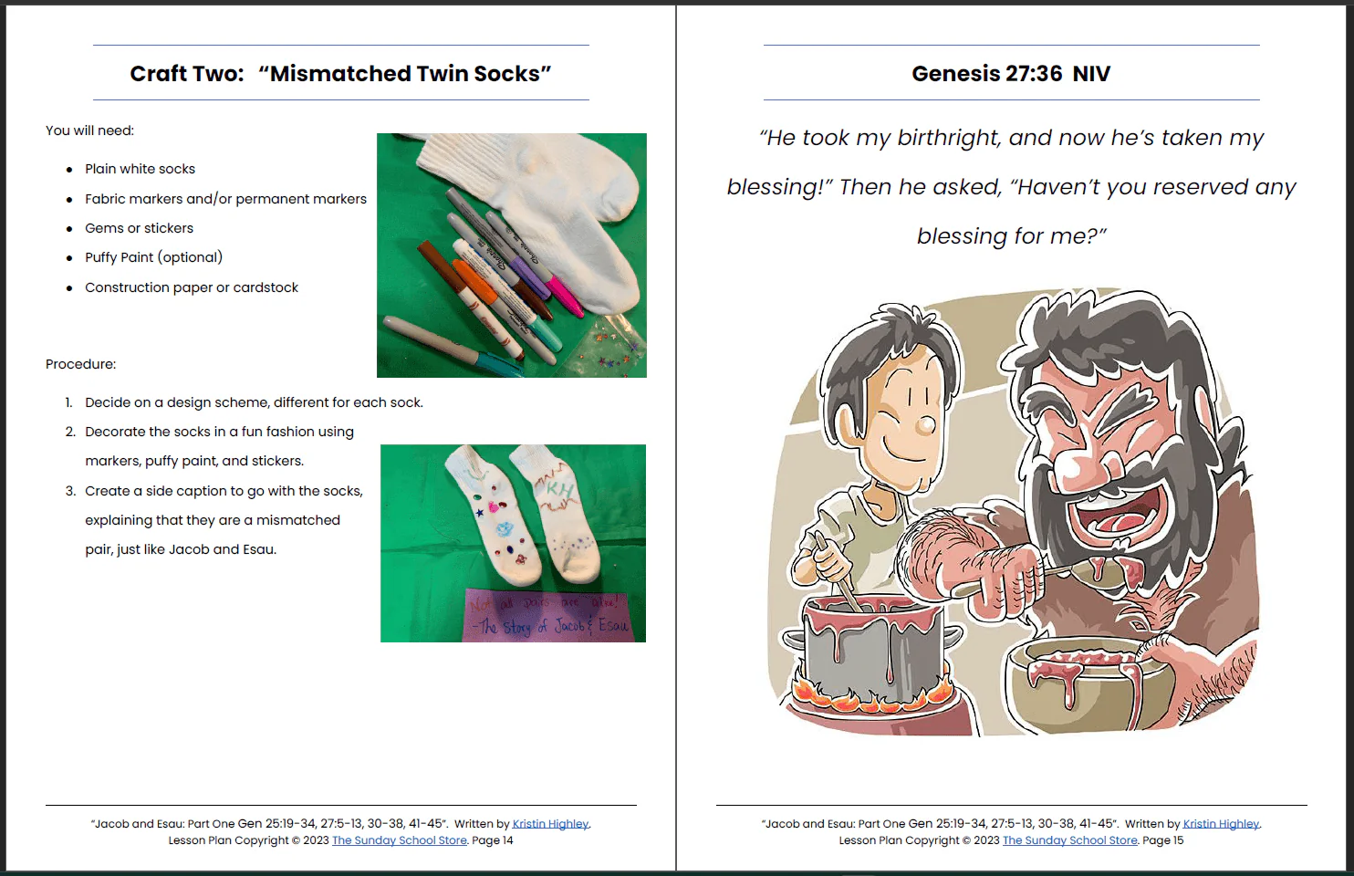 Jacob Tricks Esau (Genesis 25, 27) Printable Bible Lesson & Sunday School Activities - Image 9