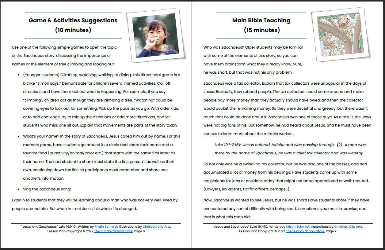 Jesus and Zacchaeus (Luke 19:1-10) Printable Bible Lesson & Sunday School Activities - Image 5