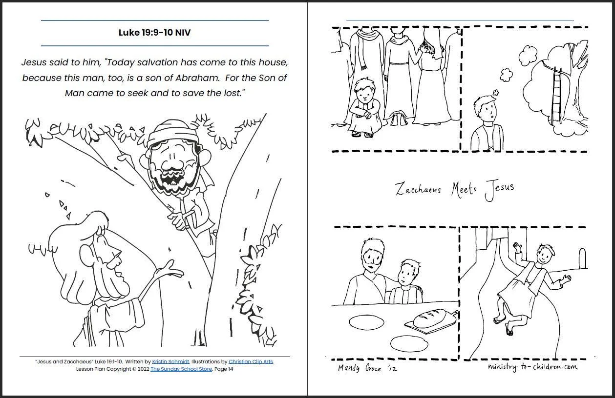 Jesus and Zacchaeus (Luke 19:1-10) Printable Bible Lesson & Sunday School Activities - Image 9
