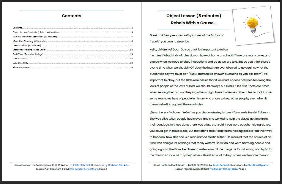 Jesus Heals on the Sabbath (Luke 13:10-17) Printable Bible Lesson & Sunday School Activities - Image 3