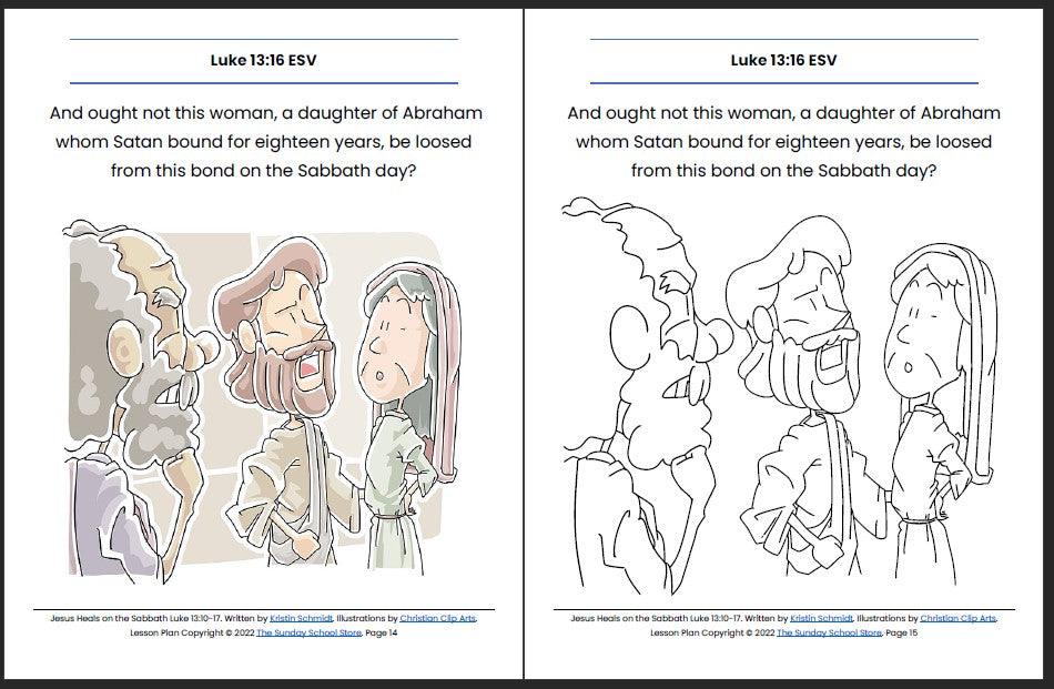Jesus Heals on the Sabbath (Luke 13:10-17) Printable Bible Lesson & Sunday School Activities - Image 9