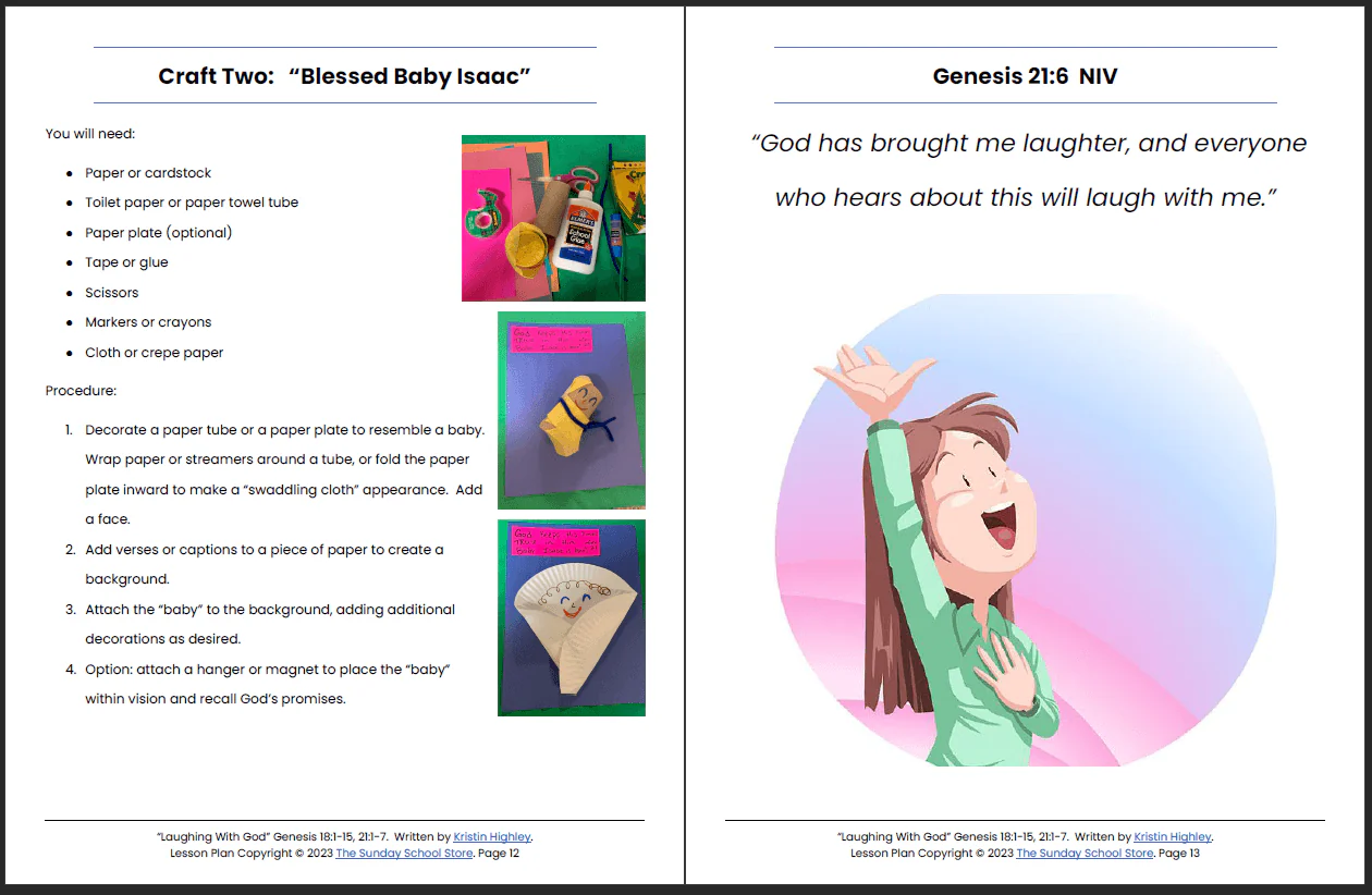 Laughing With God (Genesis 18:1-15, 2:1-7) Printable Bible Lesson & Sunday School Activities - Image 8