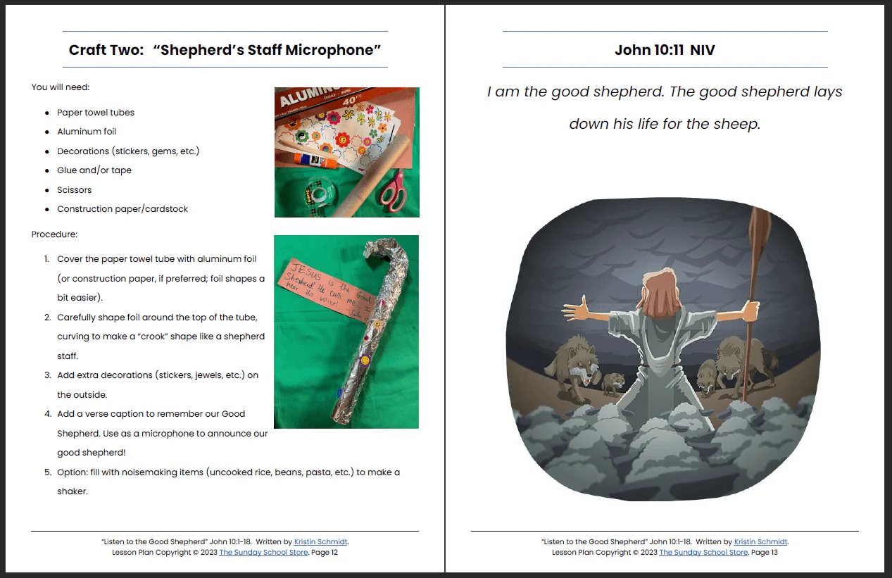 Listen to the Good Shepherd (John 10:1-18) Printable Bible Lesson & Sunday School Activities - Image 8