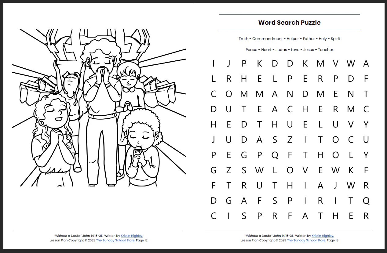 Evidence of Christ Within (John 14:15-31) Printable Bible Lesson & Sunday School Activities - Image 8