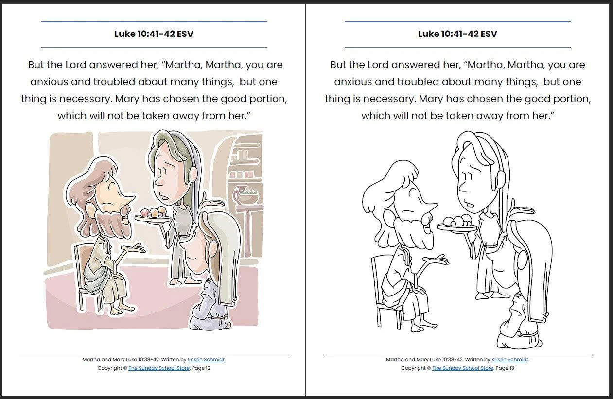Martha and Mary (Luke 10:38-42) Printable Bible Lesson & Sunday School Activities - Image 8