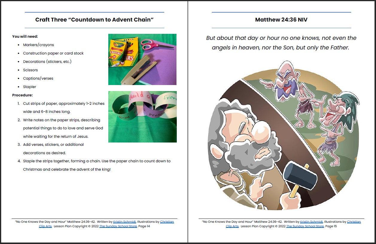 No One Knows the Day and Hour (Matthew 24:36-42) Printable Advent Bible Lesson & Sunday School Activities - Image 9