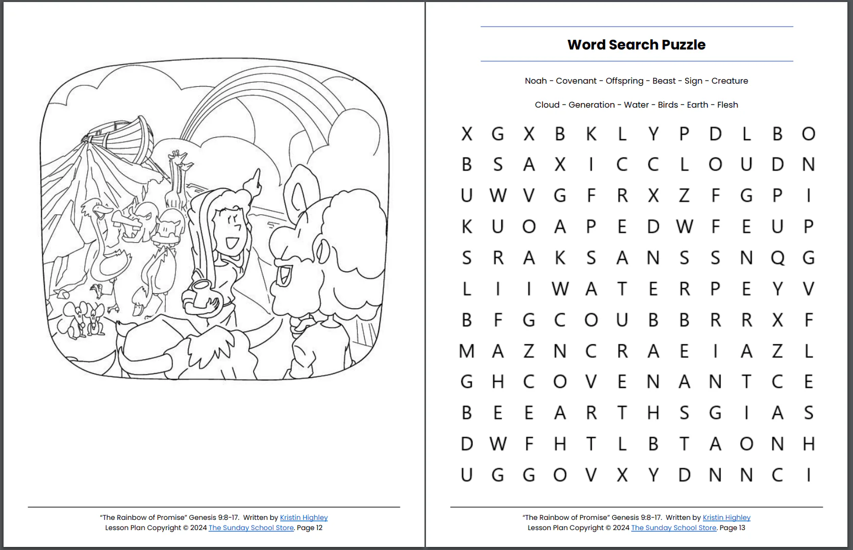 God's Rainbow of Promise to Noah (Genesis 9:8-17) Printable Bible Lesson & Sunday School Activities PDF - Image 3