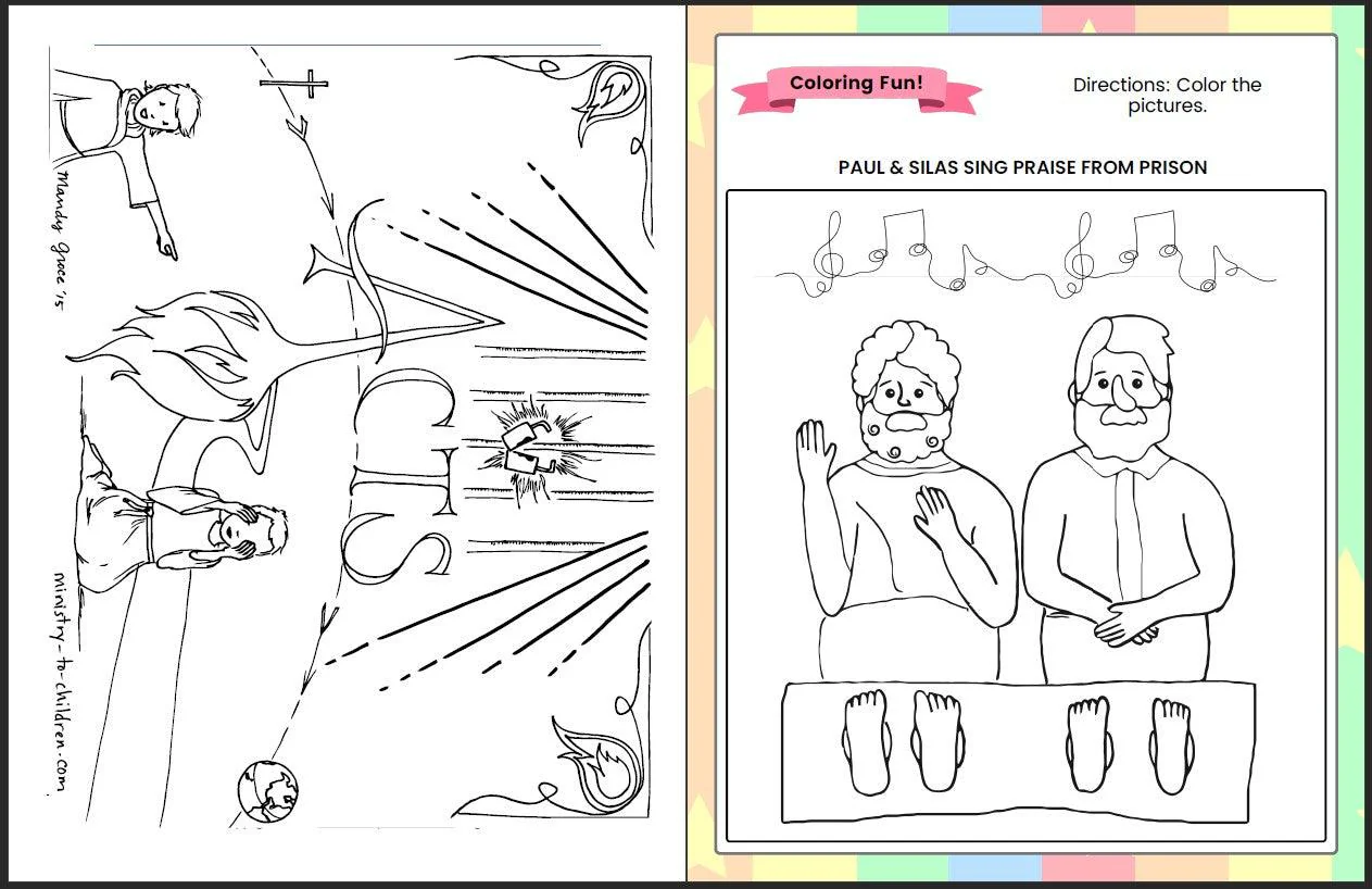 Paul and Silas in Prison (Acts 16:16-34) Printable Bible Lesson & Sunday School Activities - Image 10