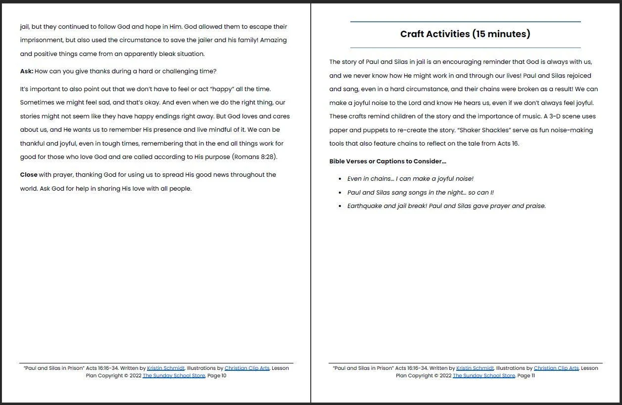 Paul and Silas in Prison (Acts 16:16-34) Printable Bible Lesson & Sunday School Activities - Image 7