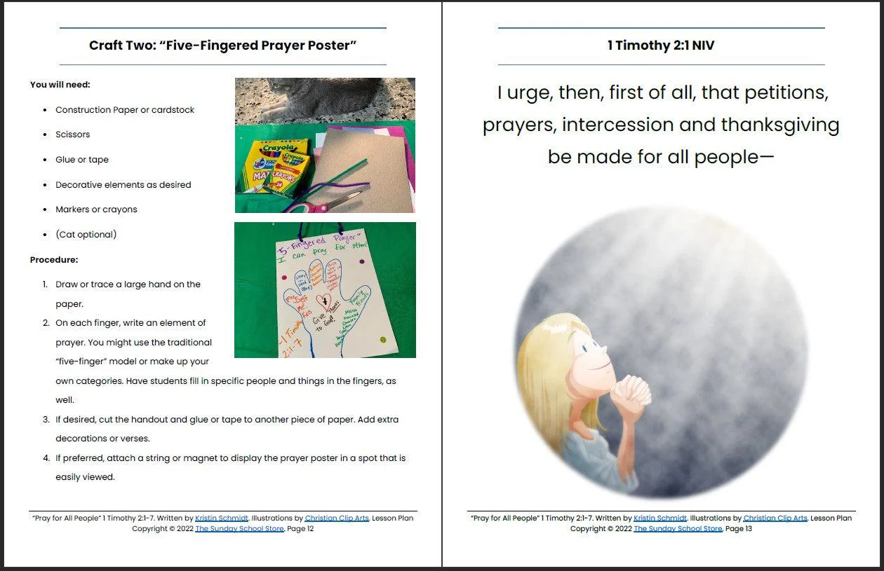 Pray for All People (1 Timothy 2) Printable Bible Lesson & Sunday School Activities - Image 8