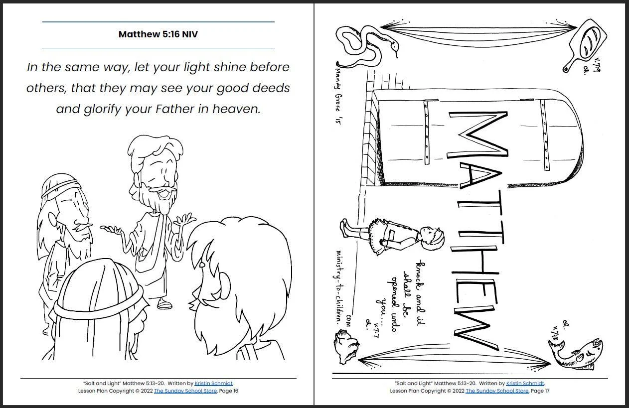 Salt and Light (Matthew 5:13-20) Printable Bible Lesson & Sunday School Activities - Image 10