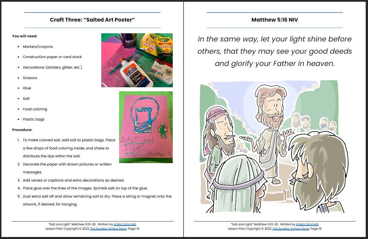 Salt and Light (Matthew 5:13-20) Printable Bible Lesson & Sunday School Activities - Image 9