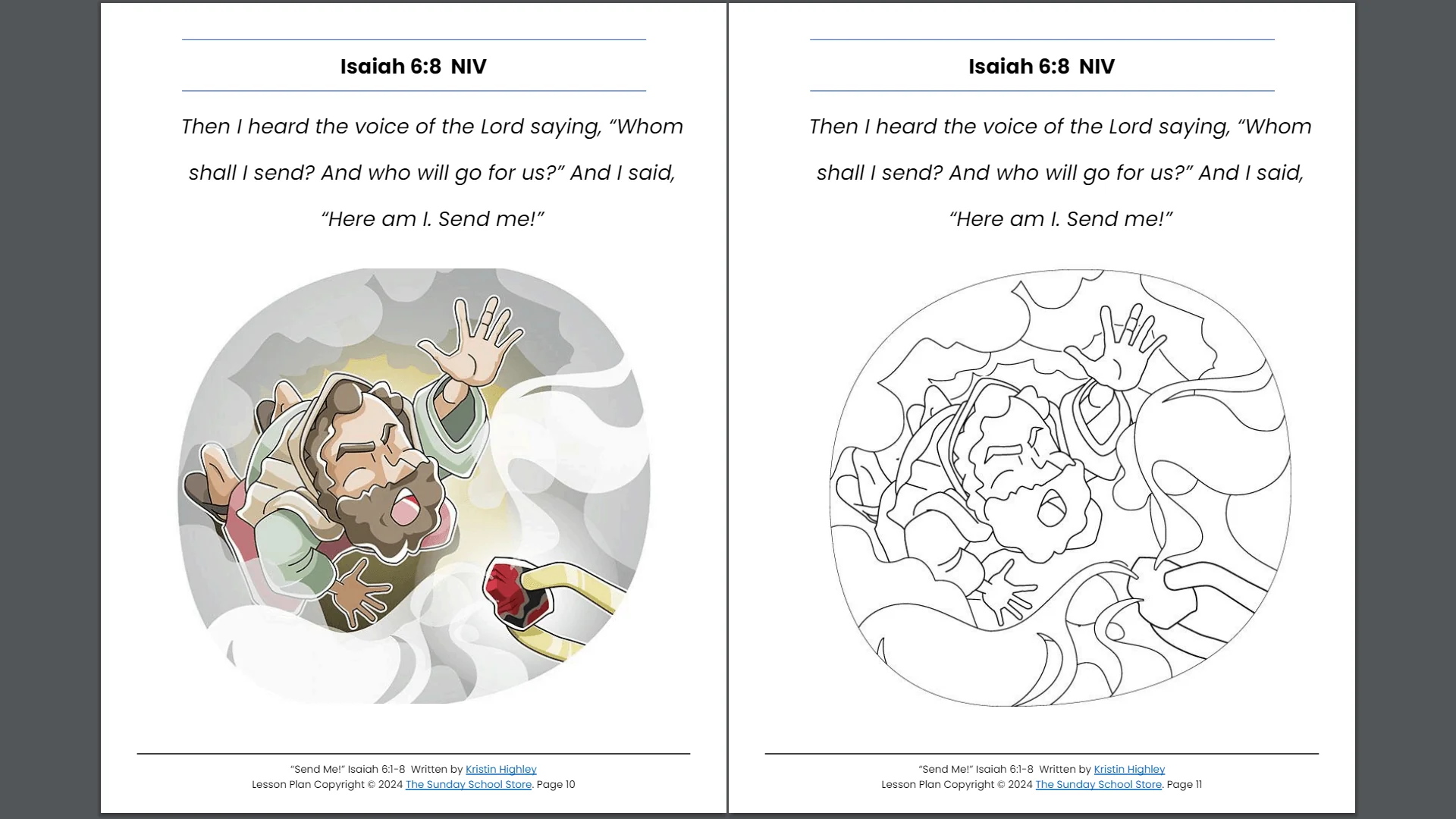 Send Me (Isaiah 6:1-8) Sunday School Lesson & Activities for Kids PDF - Image 4