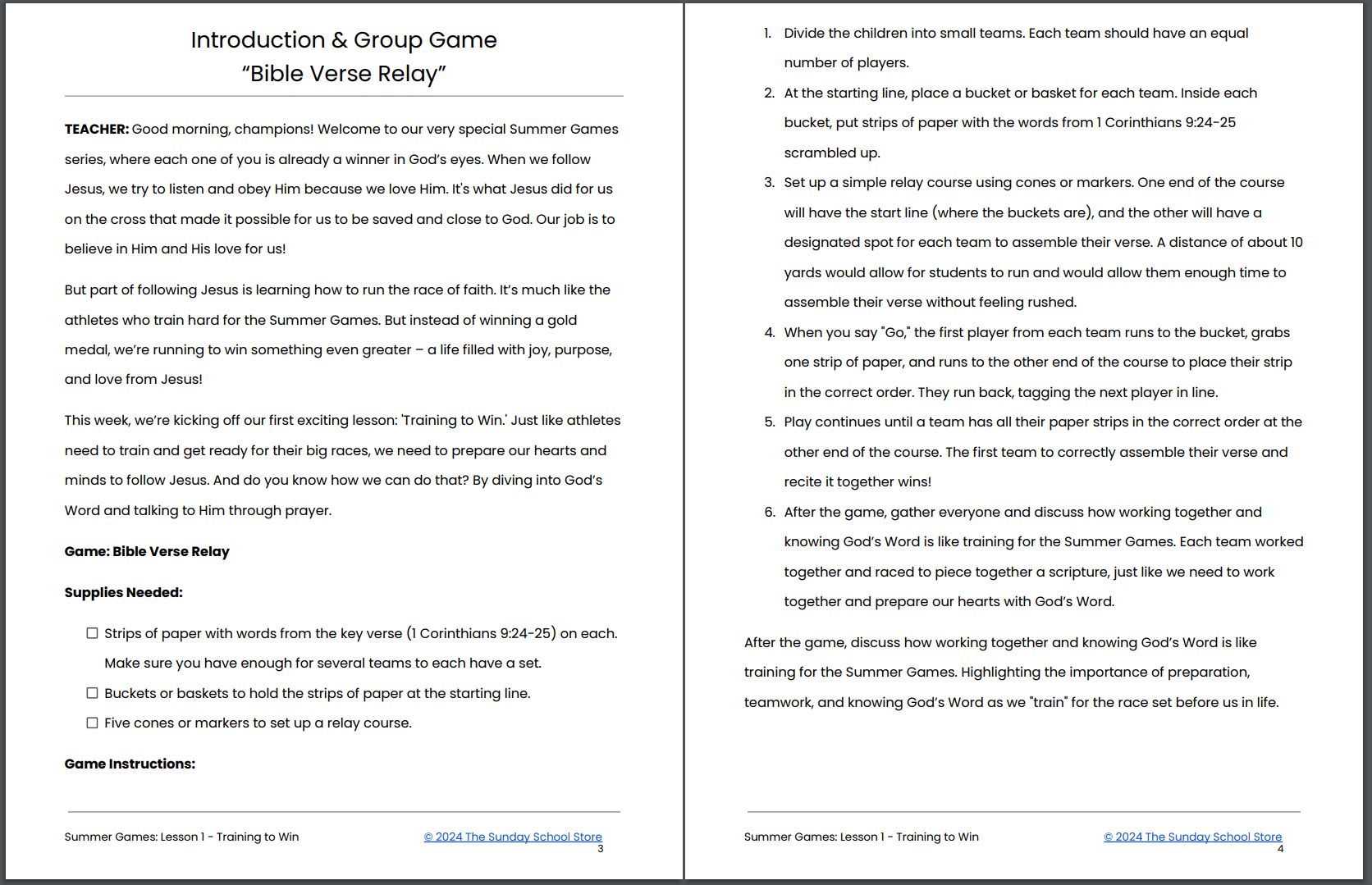 Summer Games: 3-Week Sunday School Curriculum for Children’s Ministry with Olympic Theme for 2024 - Image 6