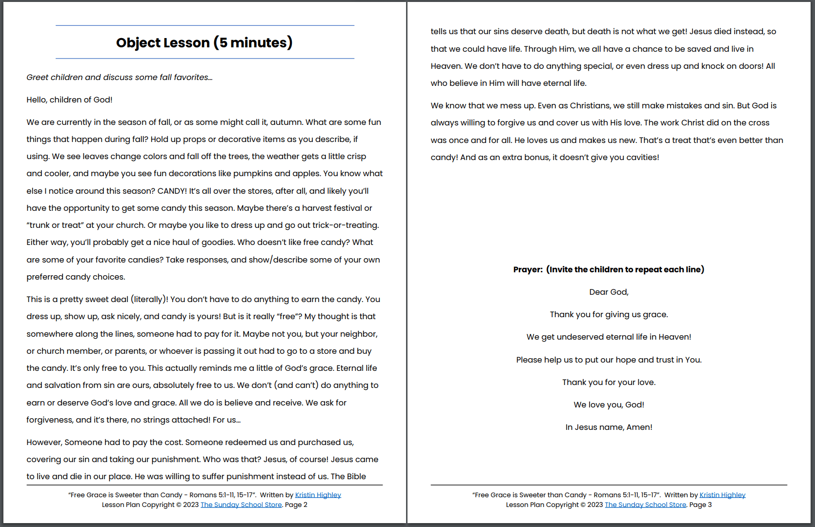 Free Grace is Sweeter than Candy (Romans 5:1-11, 15-17) Printable Bible Lesson & Sunday School Activities - Image 5