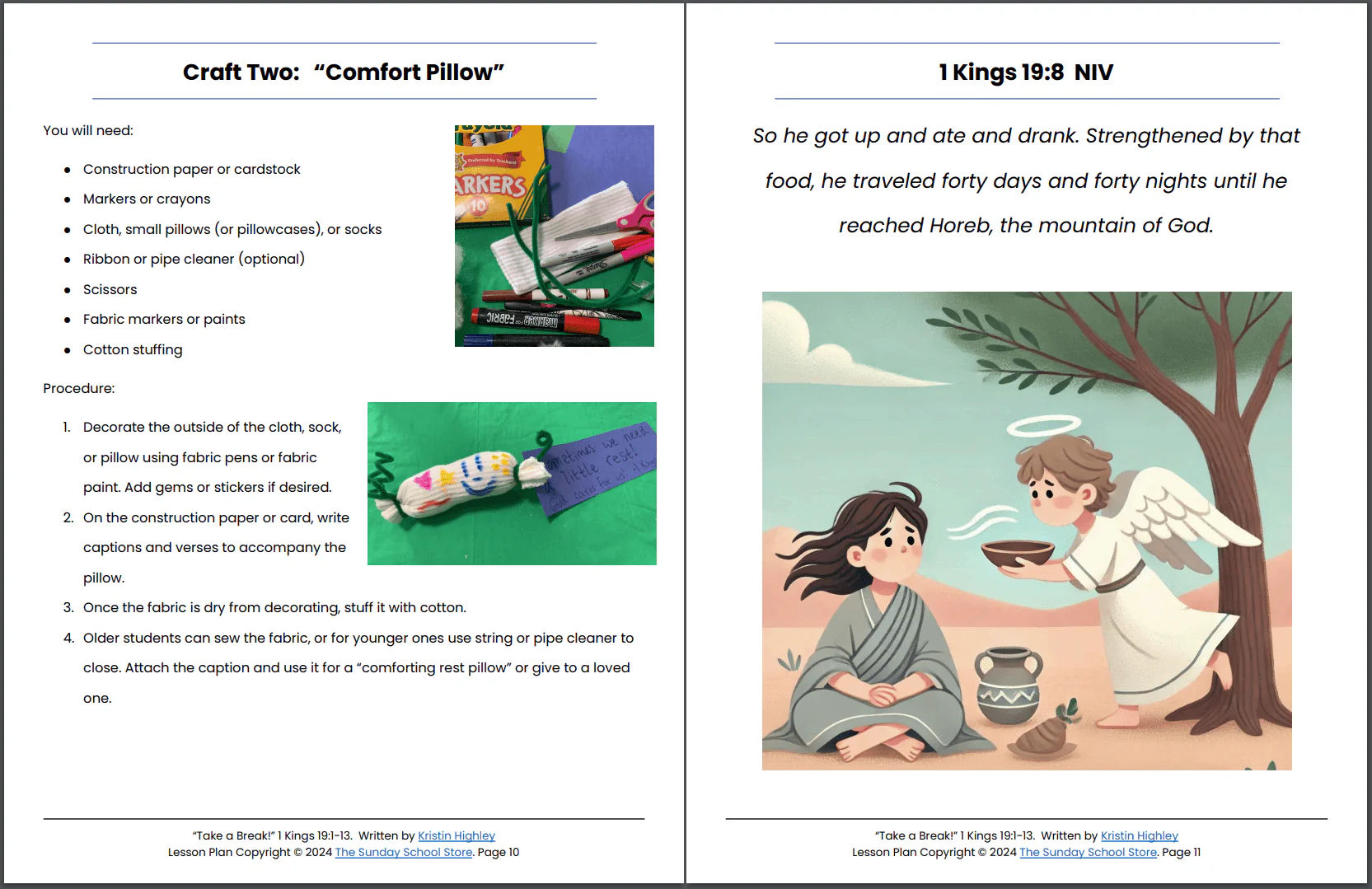 Take a Break Elijah - 1 Kings 19:1-13 Sunday School Lesson & Activities for Kids PDF - Image 3