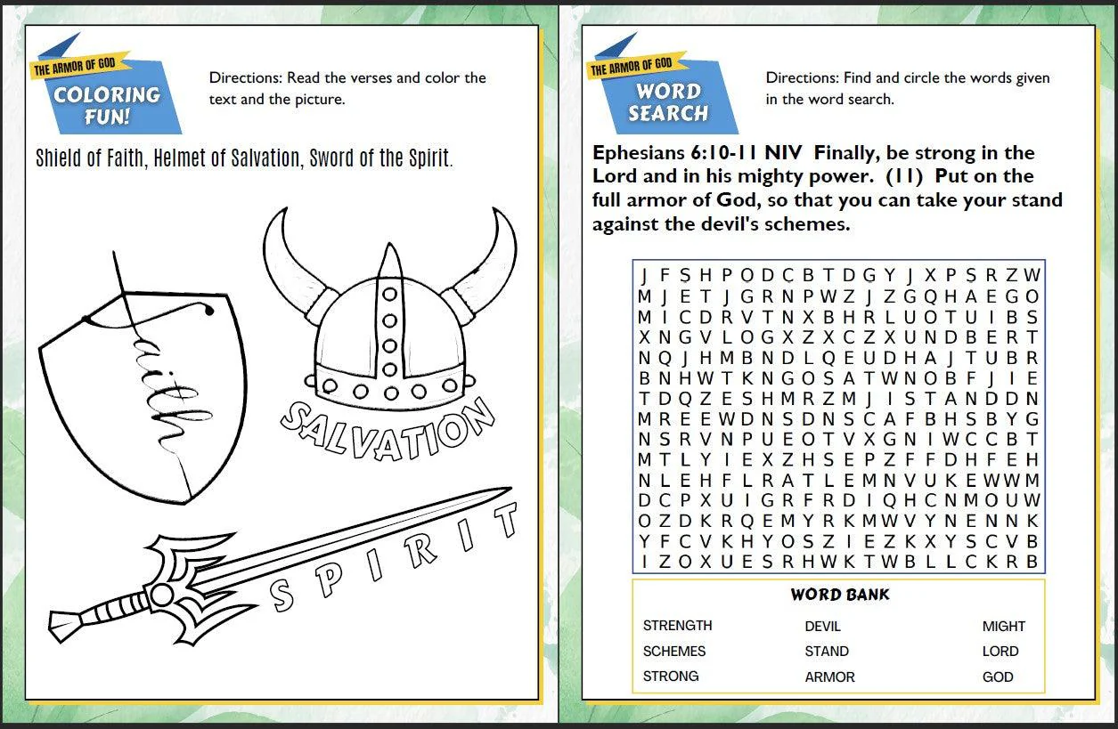 The Armor of God (Ephesians 6:10-20) Printable Bible Lesson & Sunday School Activities - Image 12