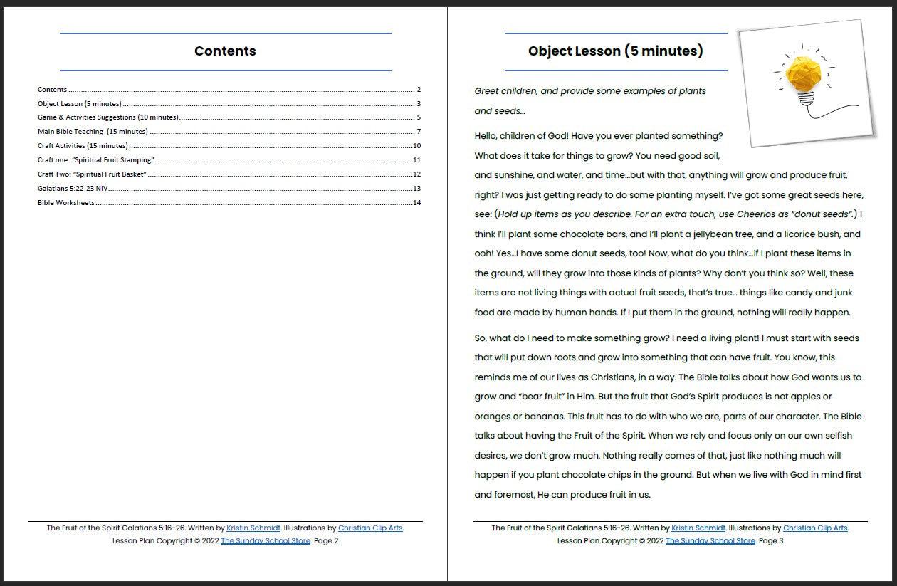 The Fruit of the Spirit (Galatians 5:16-26) Printable Bible Lesson & Sunday School Activities - Image 3