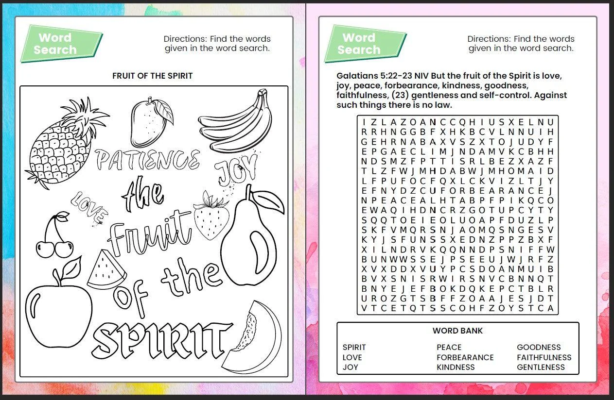 The Fruit of the Spirit (Galatians 5:16-26) Printable Bible Lesson & Sunday School Activities - Image 9