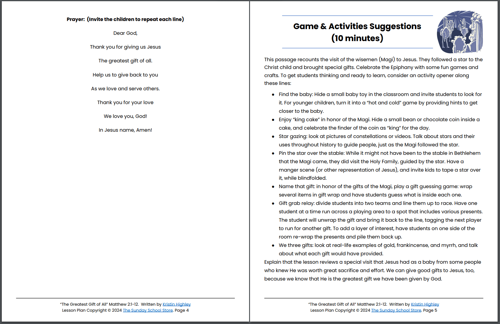 The Greatest Gift of All (Matthew 2:1-12)  Printable Bible Lesson & Sunday School Activities - Image 6