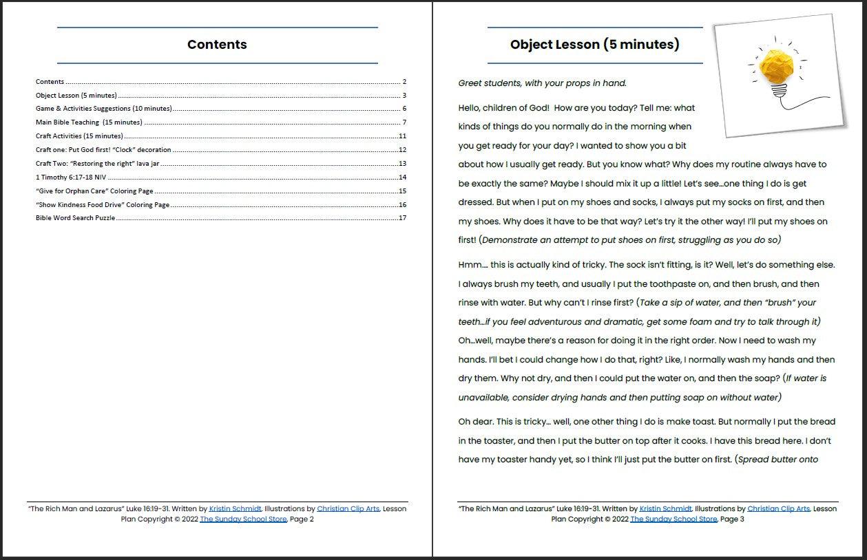 The Rich Man and Lazarus (Luke 16:19-31) Printable Bible Lesson & Sunday School Activities - Image 3
