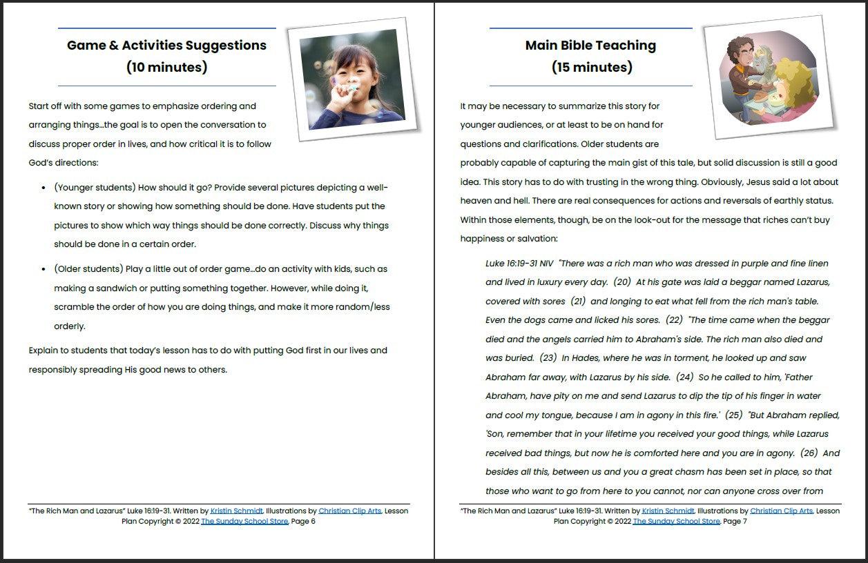 The Rich Man and Lazarus (Luke 16:19-31) Printable Bible Lesson & Sunday School Activities - Image 5