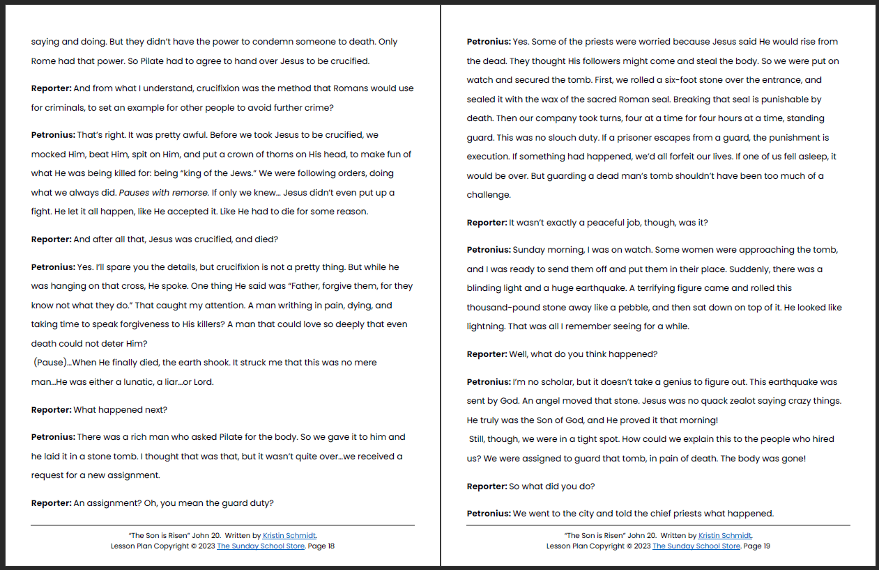 The Son Has Risen (John 20:1-18) Easter Sunday School Lesson & Activities for Kids - Image 11