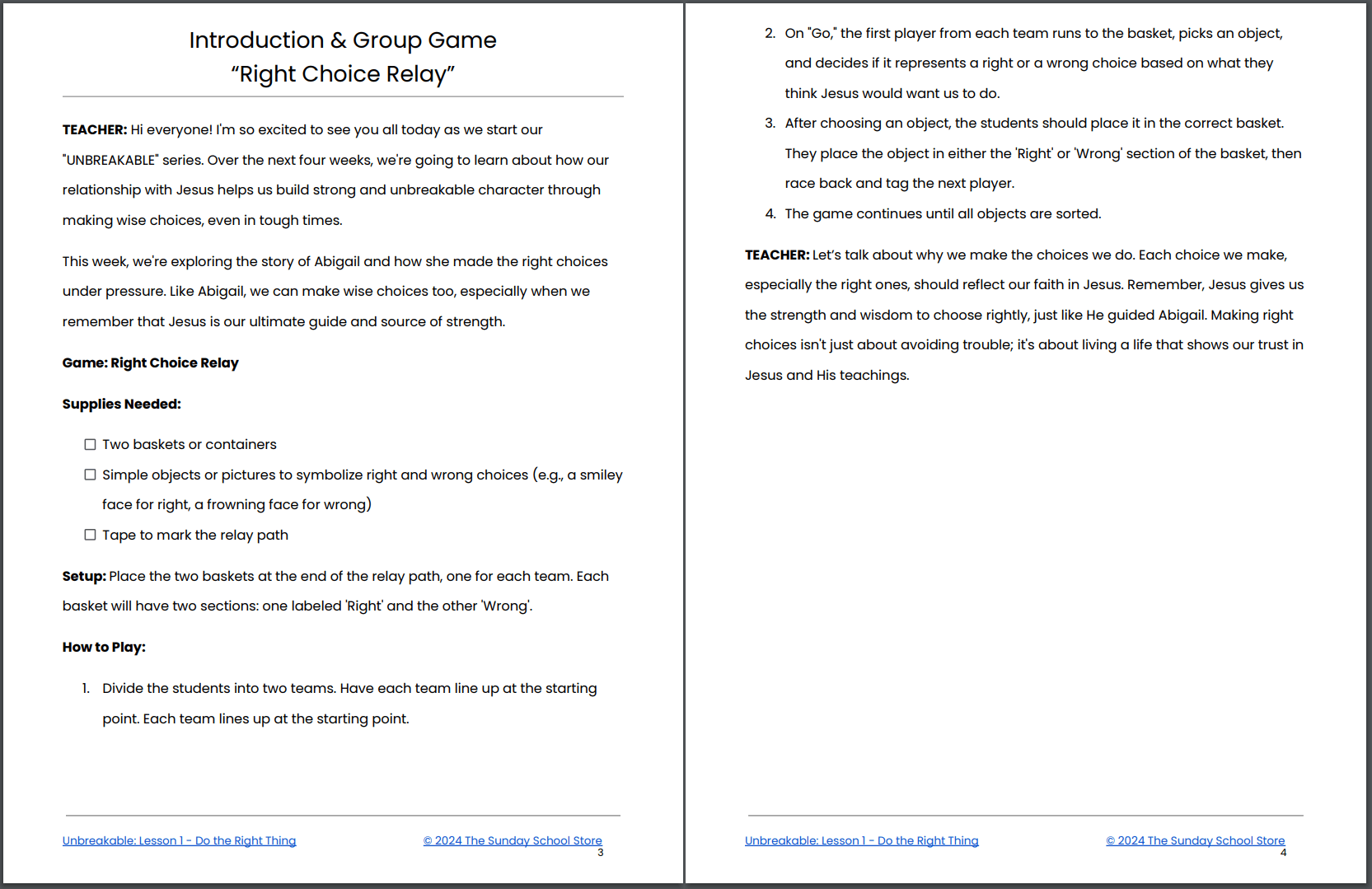 Unbreakable: 4-Week Children’s Ministry Curriculum on Christian Character for Kids - Image 3