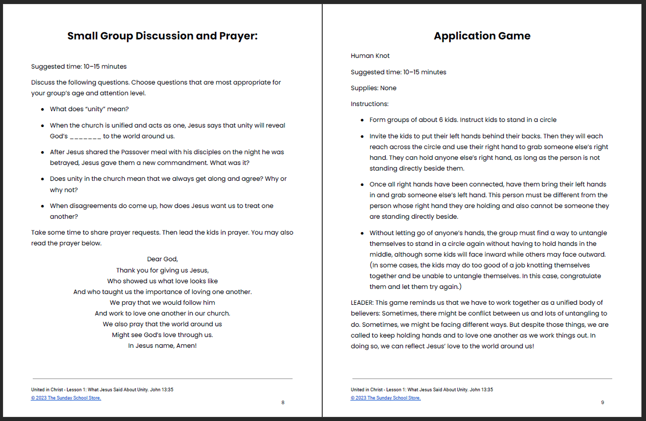 United in Christ: 4-Week Children's Ministry Curriculum - Image 8
