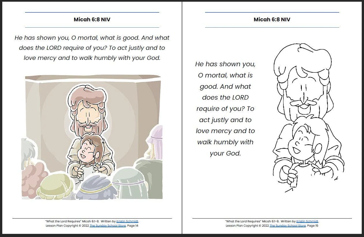 What the LORD Requires (Micah 6:1-8) Printable Bible Lesson & Sunday School Activities - Image 9