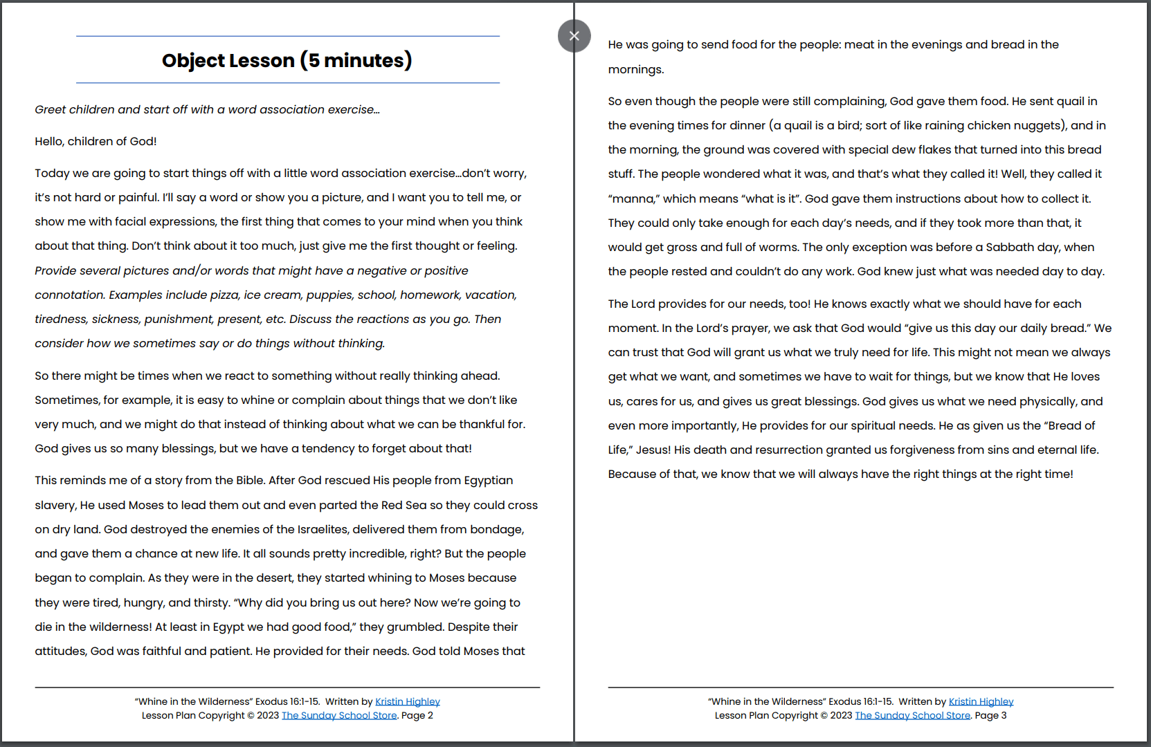 Whine in the Wilderness (Exodus 16:1-26, 31, 35) 1Printable Bible Lesson & Sunday School Activities - Image 3